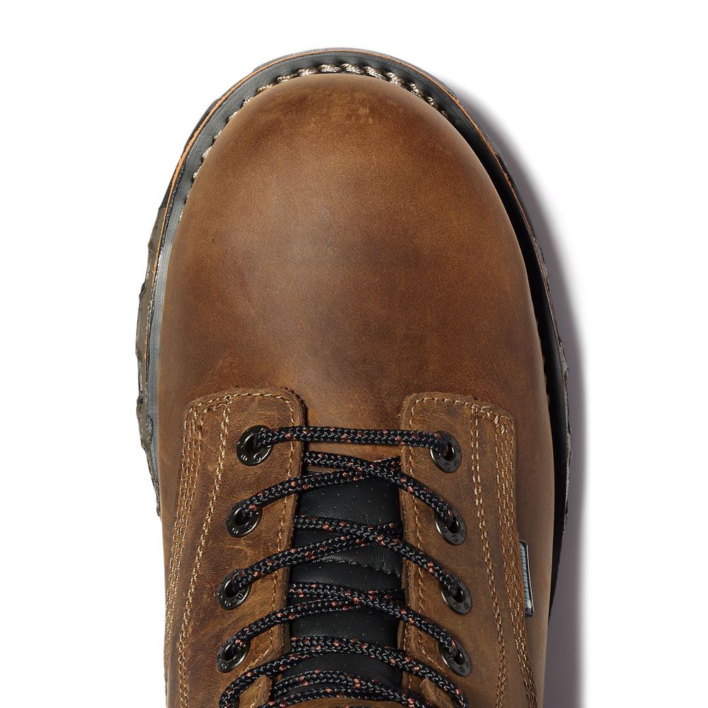 Timberland Μποτακια Εργασίας Ανδρικα Καφε - Pro® Boondock 6\" Comp Toe - Greece 0512439-EH